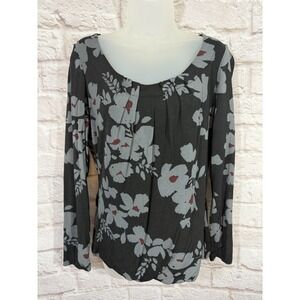 Vintage Y2K 2000s Top Mesh Black Floral Goth Fairy Grunge Career Office XL